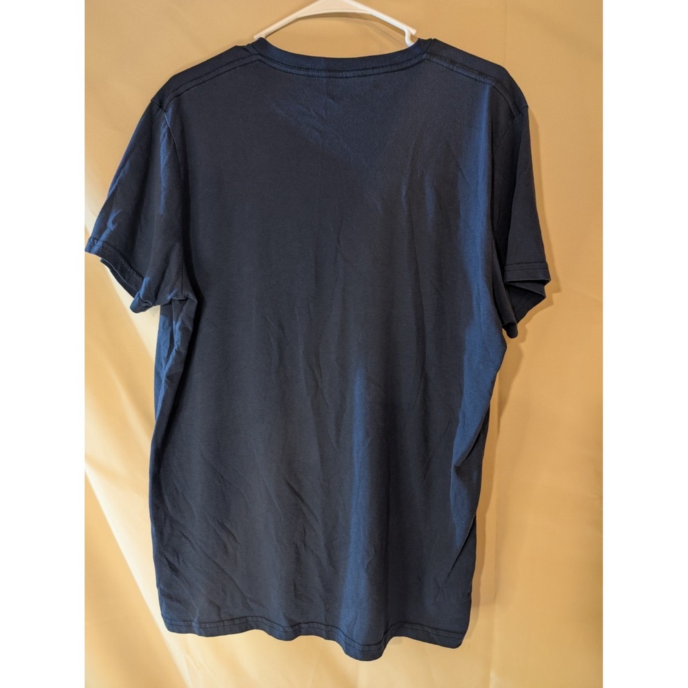 HOLLISTER Men's V-Neck Tee Shirt Navy Blue Size Large Casual Cotton Blend - Picture 2 of 3